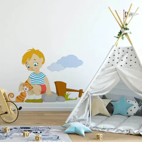 Falmatrica gyereknek - Fiú macskával