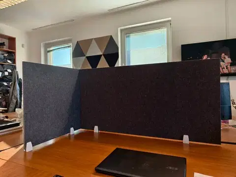 Bilnora asztal elválasztó oldalsó paraván 60x60x1.2cm - 1 fehér , Flat Clip