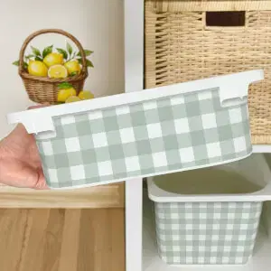Matrica IKEA TROFAST dobozhoz - Zöld kockás minta