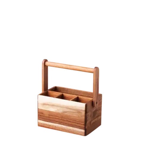 Akácfa evőeszköztartó 22,6 14,2 x 24,8 cm - FLOW Wooden - 593709