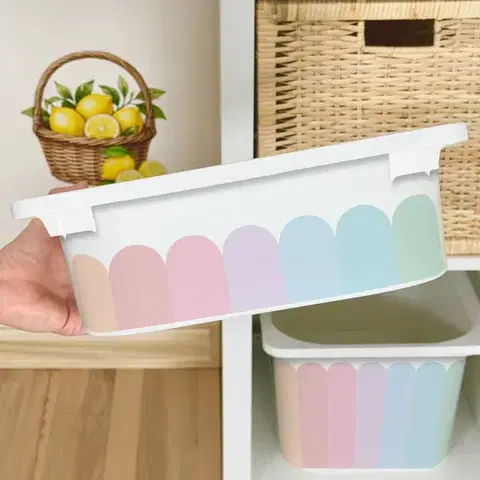 Matrica IKEA TROFAST dobozhoz - Pasztell ívek (szivárvány)