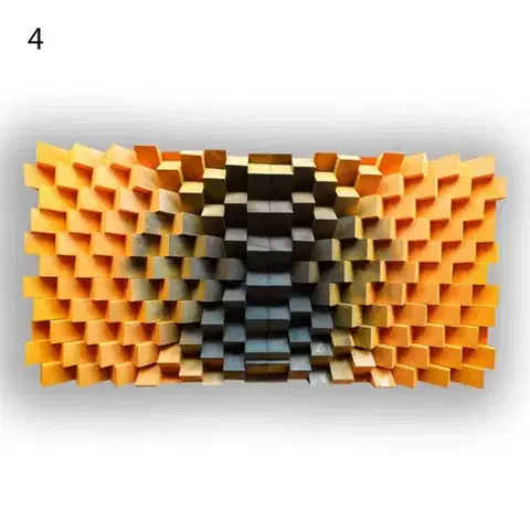 Fali panel 70x140x7cm-design panel - diffúzor 4-szín - 04 - narancssárga/fekete , 140x70x7cm