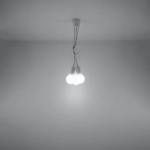 Diego 3 fehér függőlámpa