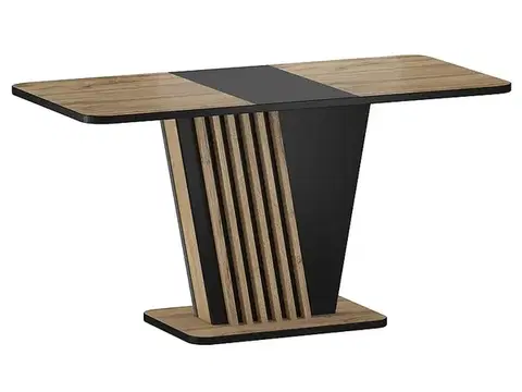 Nevio étkezőasztal artisan tölgy/ fekete (125-170x75)