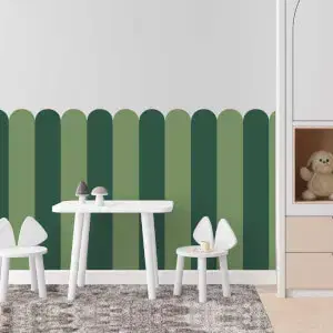 Öntapadós textil tapéta "Ívek - Olive Leaf" (tompa zöld, természetes hatású)