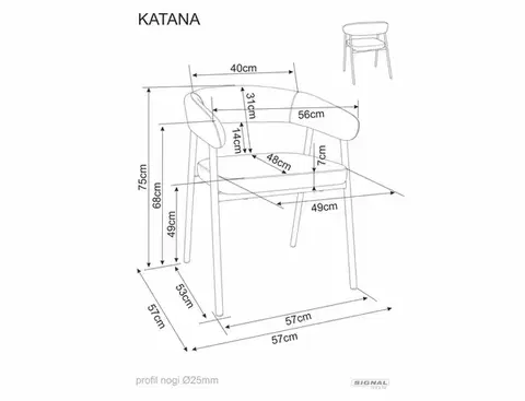Katana étkező szék fekete láb/ bézs TAP.257