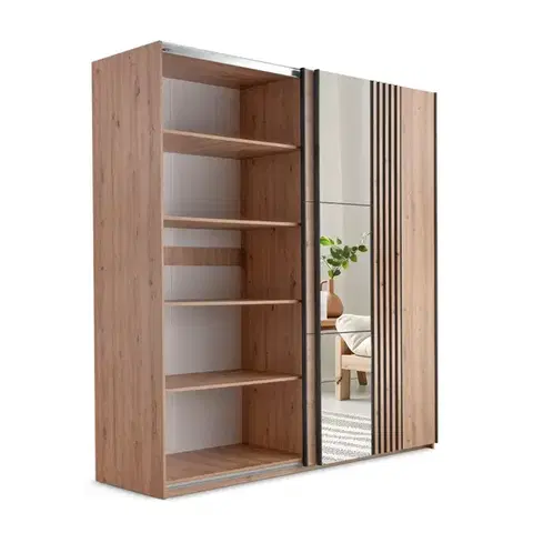 Gardrób XLIII/203 tükrös gardrób artisan tölgy