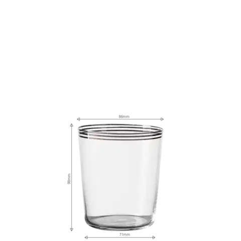 Tumbler poharak 3 platina színű sávval 440 ml készlet 6 db – 21st Century Glas - 322177