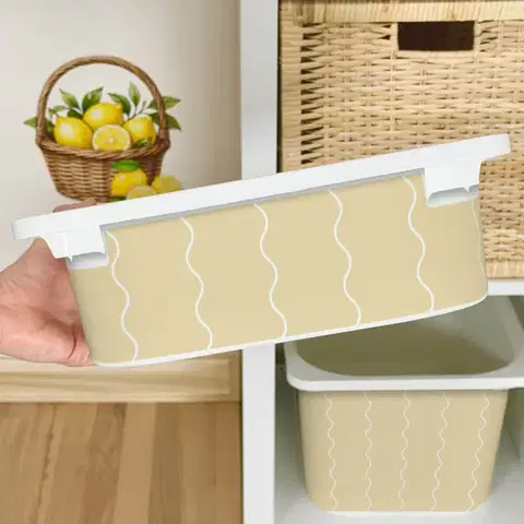Matrica IKEA TROFAST dobozhoz - Sárga hullámok