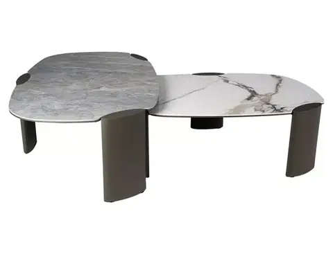 Adoro B Ceramic 105*65 asztalka Amber fehér/ réz