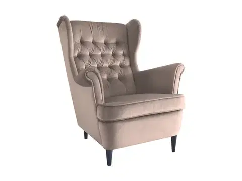 Harry Velvet fotel bézs bluvel 28/ wenge