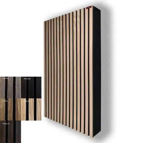 Akusztikai panel fa lamellás előlappal 100x58,5x8-13cm - 100x58,5x8cm csomagolás és szállítás nélkül