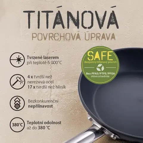 Serpenyő titán bevonattal Ø 20 cm, magasság: 4 cm — Saturn Terra Lunasol - 601320