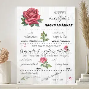 Ajándék nagyszülőknek - Egyedi ajándék nagymamának, mamának