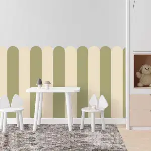 Textil falmatrica "Ívek - Sage Green" (Természetes zöld, lágy és friss)