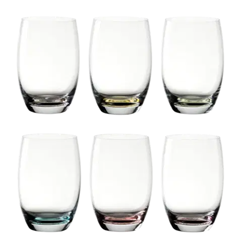 Poharak 460 ml színes spirál aljjal — Optima Glas Lunasol szett, 6 db - 322872