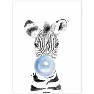 Képek falra - Zebra kék buborékkal