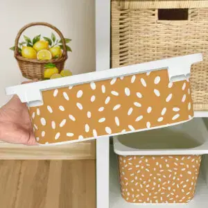 Matrica IKEA TROFAST dobozhoz - Aranysárga BOHO minta