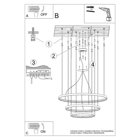 Rio 3 55/78/110 fehér LED 4000K csillár