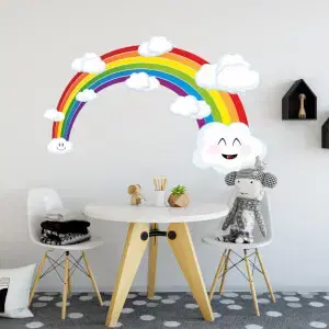 Gyerekszoba falmatrica - Boldog szivárvány