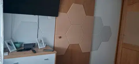 Bilnora extra sűrű Hatszögletű öntapadós hátoldalú filc hangszigetelő panel nappaliba 9mm Vastag 50*50 cm - 01 Fehér , 50x50x0,9cm