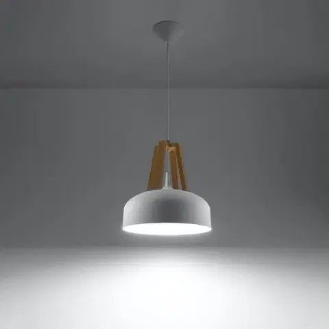 Casco fehér/natúr tölgy függőlámpa