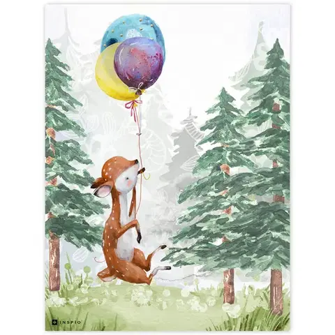 Képek gyerekszobába - Őzike lufikkal