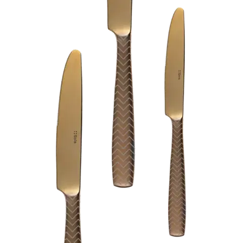 Evőeszköz készlet 24db - Gaya All Satin arany - Chevron - 128499