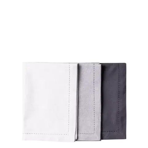 Szürke pamut asztali futó, 32 x 48 cm, 2 db - Basic Ambiente - 596405