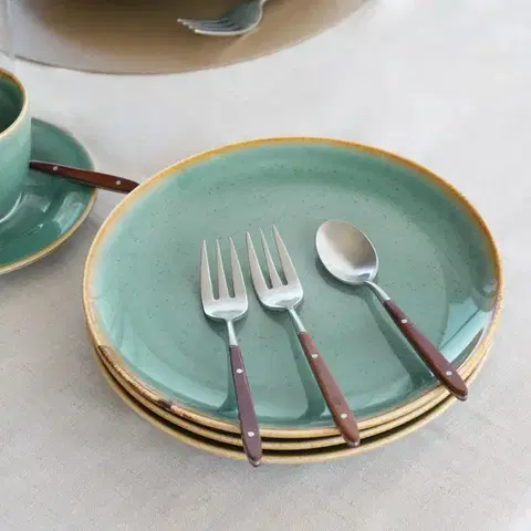 12 darabos porcelán készlet — Gaya Sand türkiz - W0147