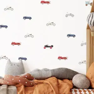 Gyerek matricák az ágy fölé - Retro autók