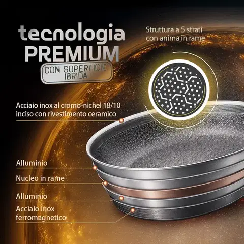 Serpenyő Ø 20 cm, m: 4,5 cm — Orion Expert Hybrid Multi-Layer Lunasol - 601420