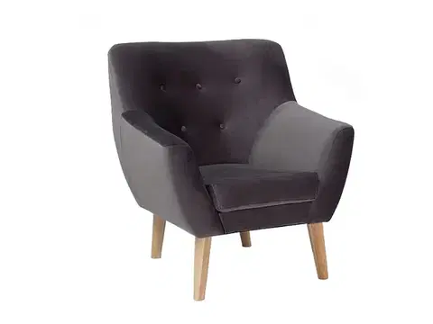 Nordic-1 Velvet fotel bükk/Bluvel 14 szürke bársony