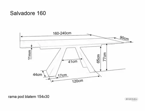 Salvadore Ceramic 160(240)*90 bővíthető étk. asztal Onice Oro bézsfekete