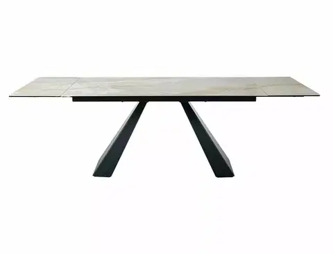 Salvadore Ceramic 160(240)*90 bővíthető étk. asztal Onice Oro bézsfekete
