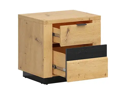 Ostia KOM2S fekete tölgy/ artisan tölgy éjjeli szekrény