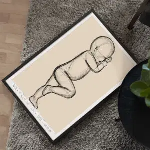 Újszülött kép valódi méretben - 60x40cm