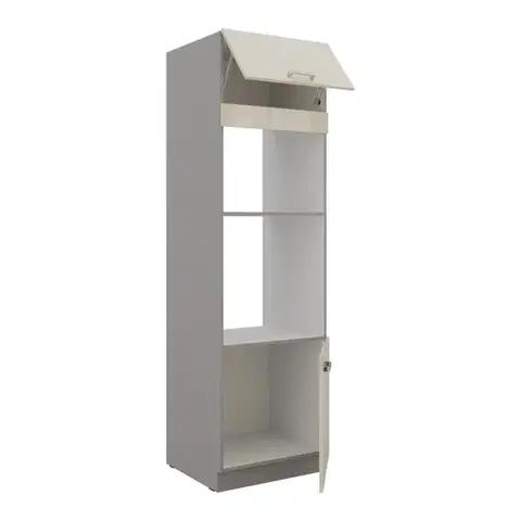 NIKI 7. 60 DPM-210 2F 60x210x57cm fényes krém/szürke konyha