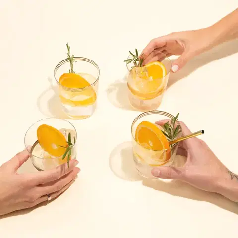 Tumbler poharak platina színű sávval 440 ml készlet 6 db – 21st Century Glas Lunasol META Glass - 322176