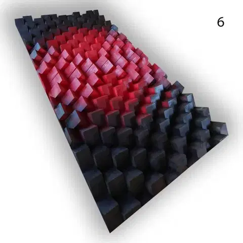 Fali panel 70x140x7cm-design panel - diffúzor 6 szín - 06 - fekete/bordó , 140x70x7cm