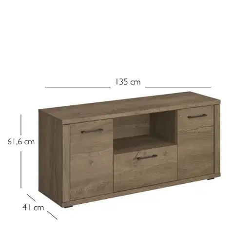 Cordan RTV 2D1S TV állvány lefkas tölgy