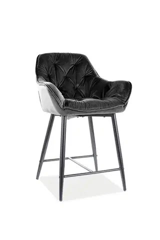 Cherry H-2 velvet bárszék fekete láb/ fekete bluvel 19