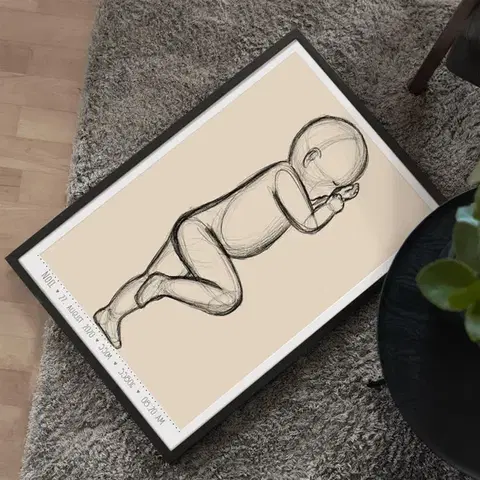 Újszülött kép valódi méretben - 60x40cm