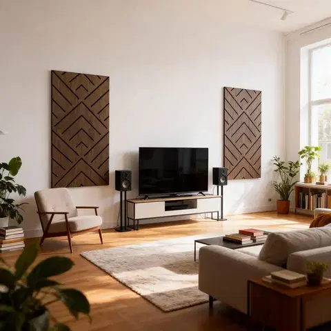 Freja V mintás hangtompító falipanel 120x60x0,9cm - sötét tölgy - sötét tölgy