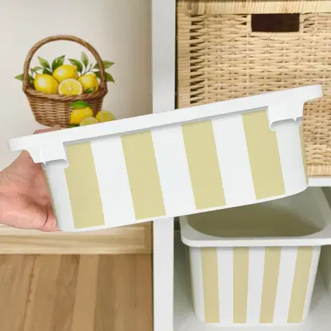 Matrica IKEA TROFAST dobozhoz - Sárga és fehér csíkok