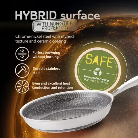Serpenyő Ø 28 cm – Orion Expert Hybrid Multi-Layer Lunasol - 601423