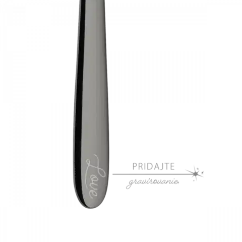Latte kanál szívecskével PVD szürke - Love Cutlery - 116624