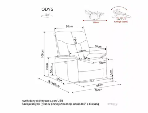 Odys Raven nyitható fotel sötét bézs 30