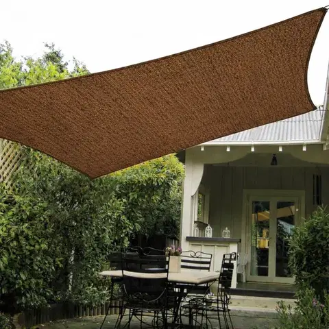 Napvitorla - árnyékoló teraszra, négyszög alakú 3x3 m Kávé színben - HDPE anyagból