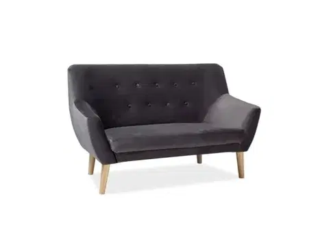 Nordic-2 Velvet kanapé bükk/Bluvel 14 szürke bársony